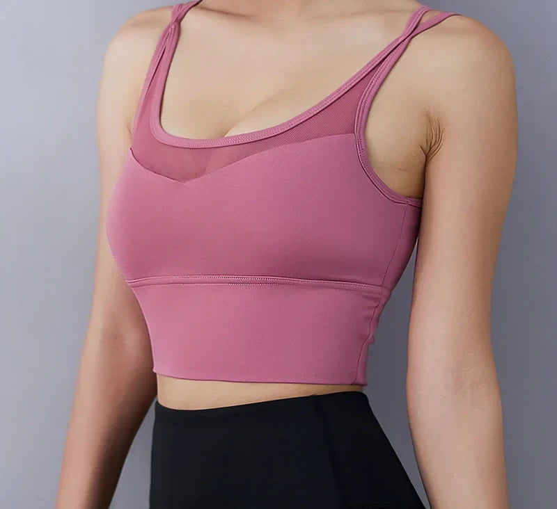 Workout Top, Sport-BH mit Mesh Design