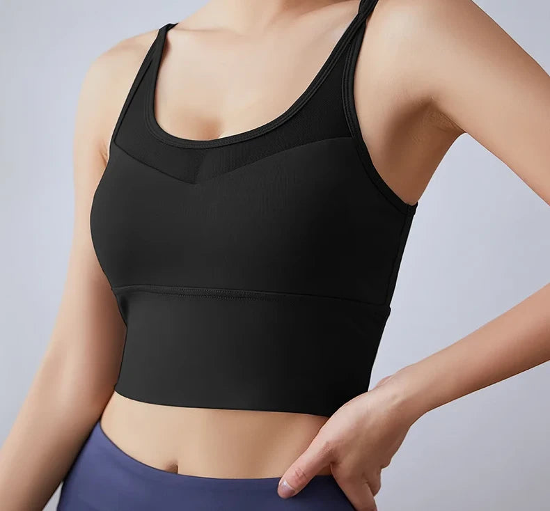 Workout Top, Sport-BH mit Mesh Design