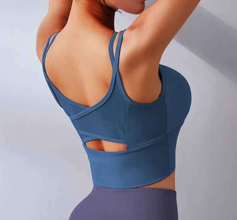 Workout Top, Sport-BH mit Mesh Design