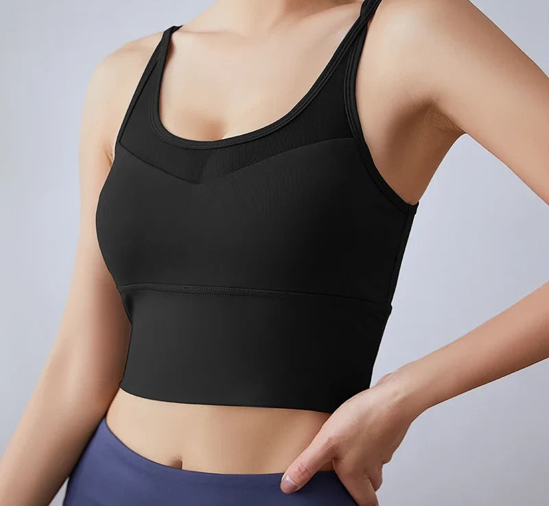 Workout Top, Sport-BH mit Mesh Design