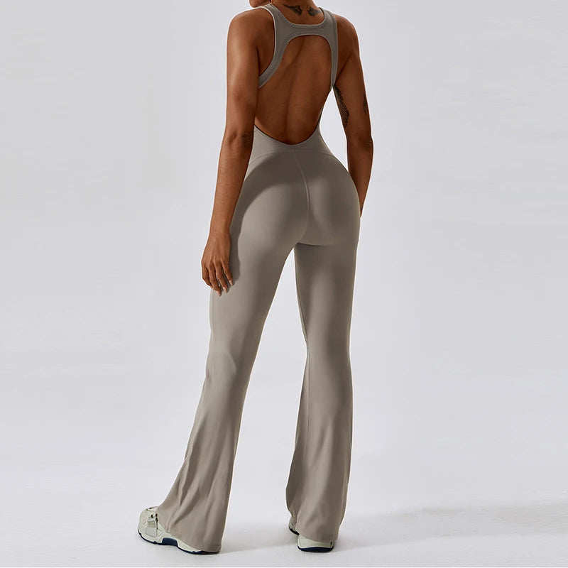 Sexy V-förmiger Jumpsuit, Workout Body