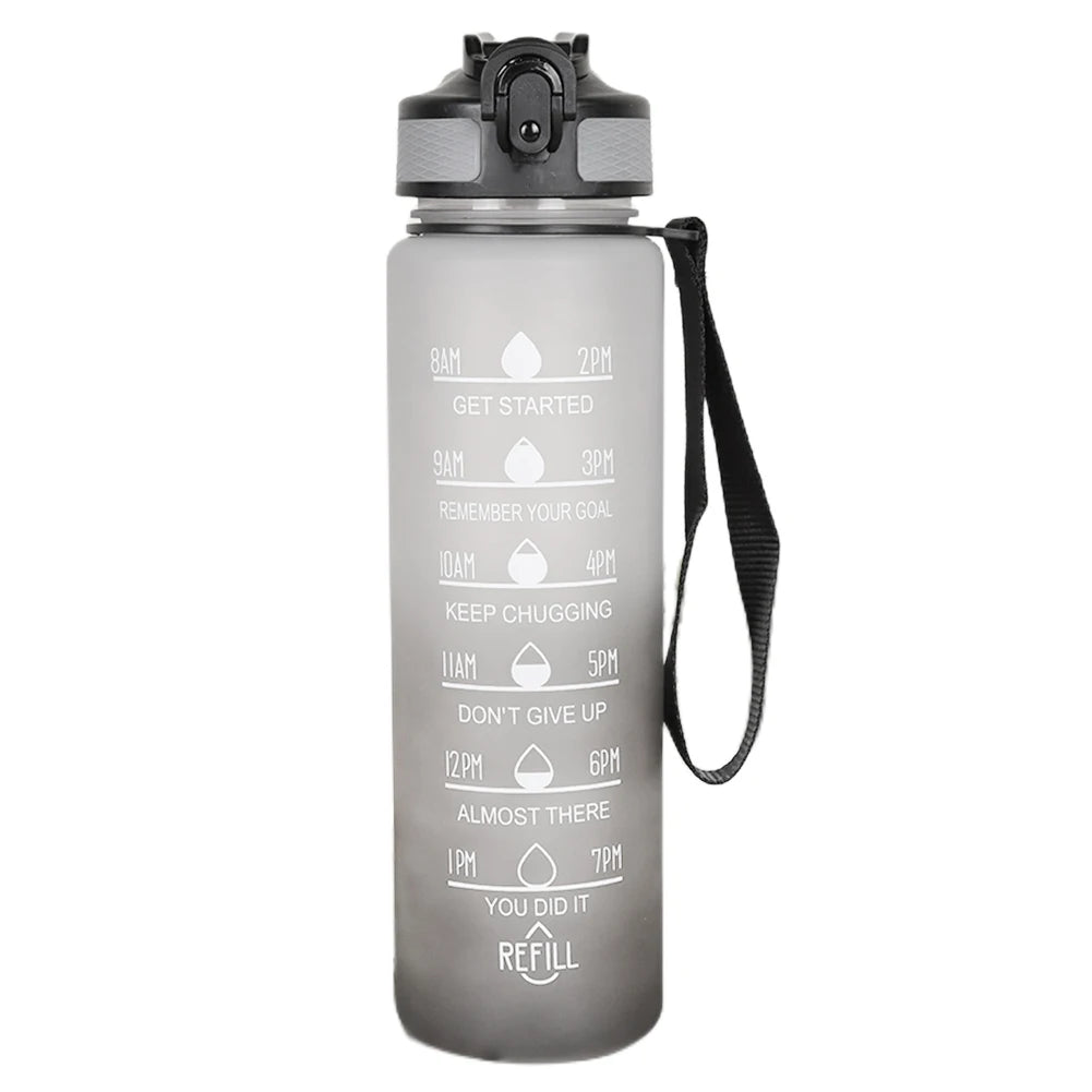 1L  Wasserflasche über den Tag, Sport, Fitnessflasche