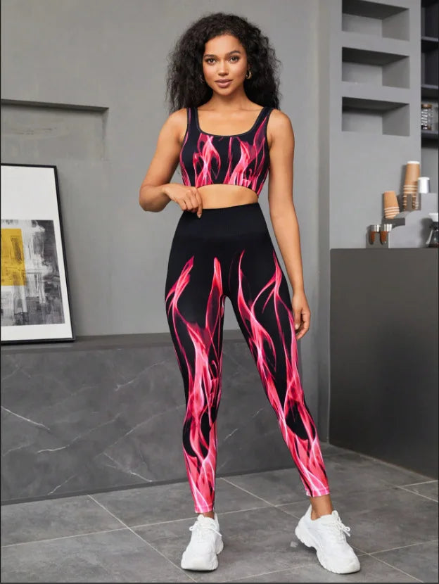 Nahtloser Zweiteiler, Push-Up Fitness Leggins