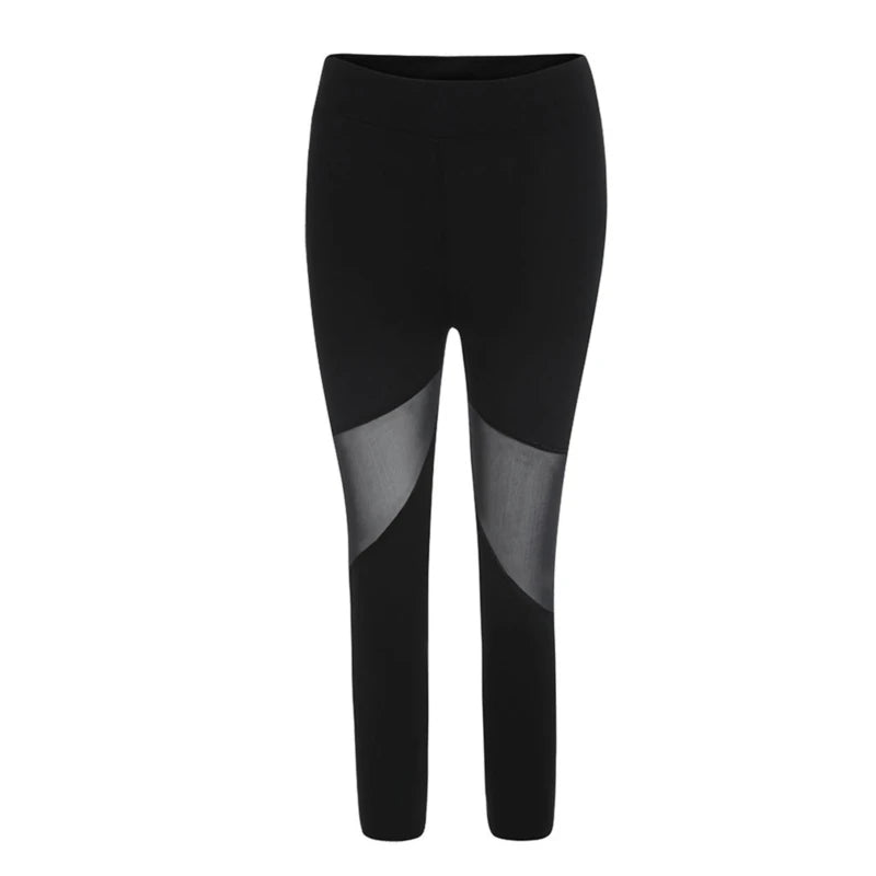 Mesh-Design Sport Leggins, Hohe Taille