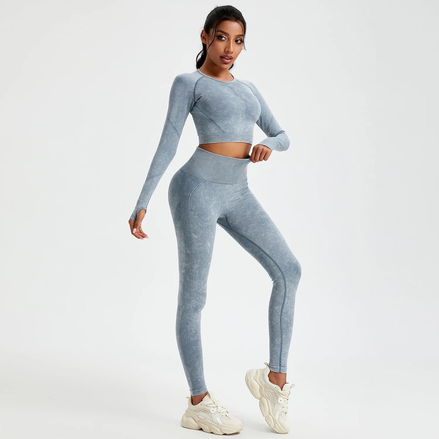 Activewear Sportbekleidung langarm, Zweiteiler, Stretch Leggins