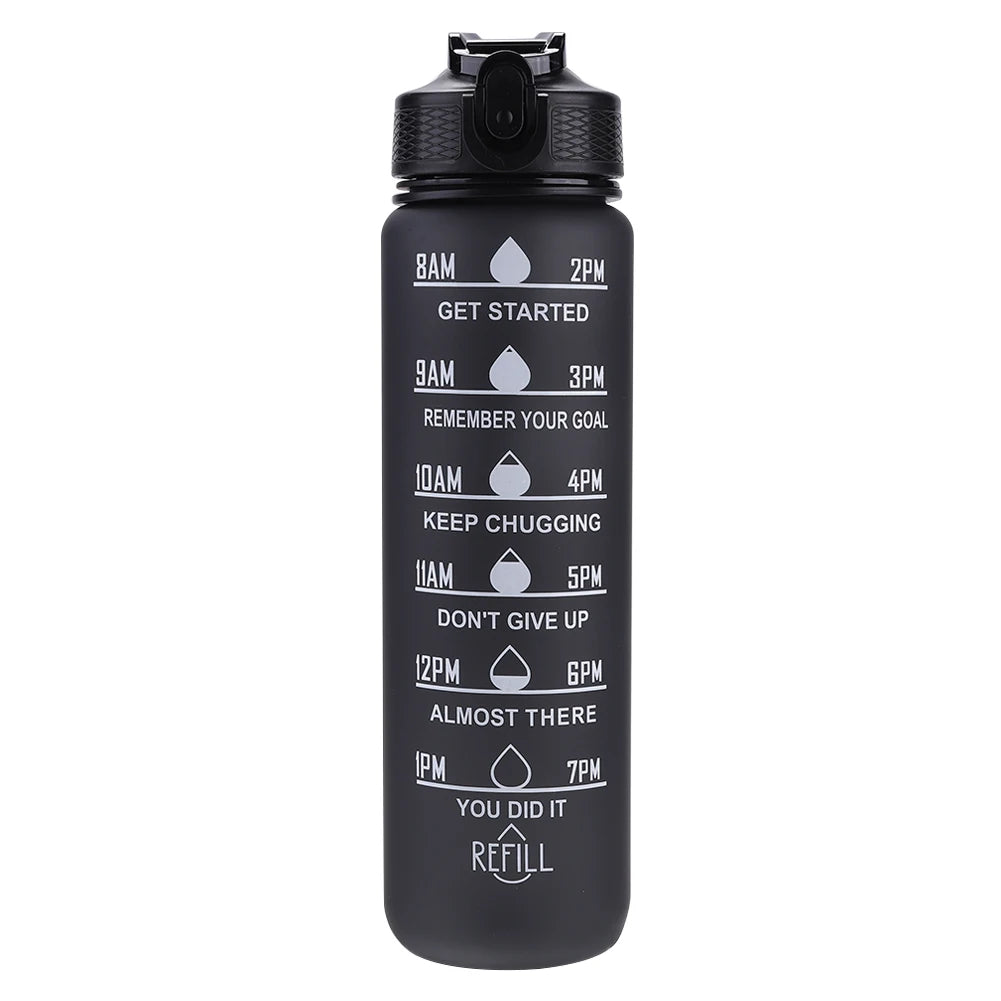 1L  Wasserflasche über den Tag, Sport, Fitnessflasche