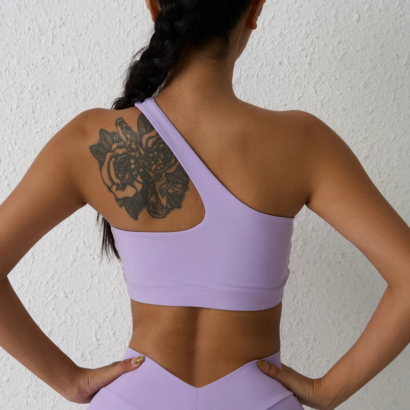 One-Shoulder Yoga Sport BH, Fitness Training Oberteil