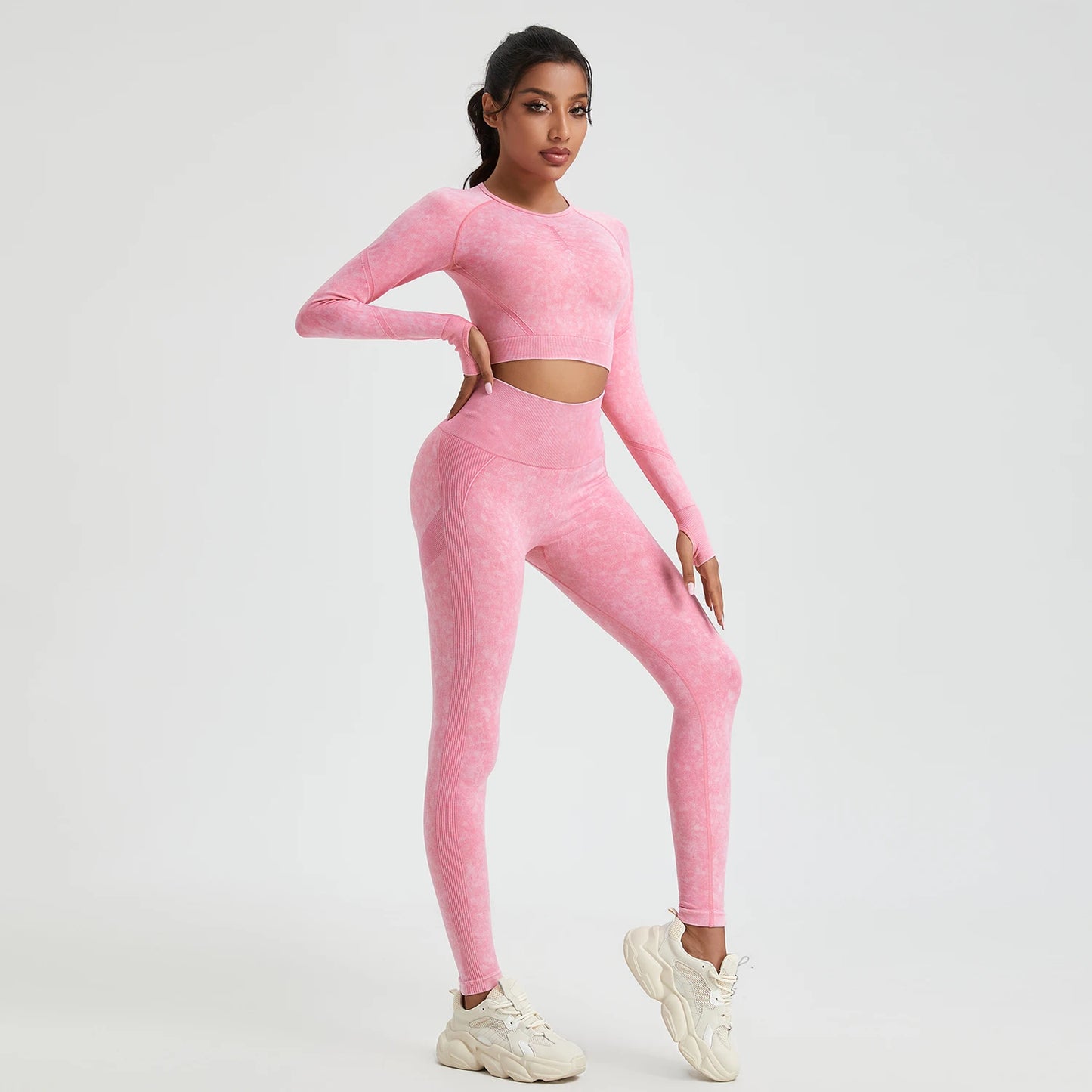 Activewear Sportbekleidung langarm, Zweiteiler, Stretch Leggins