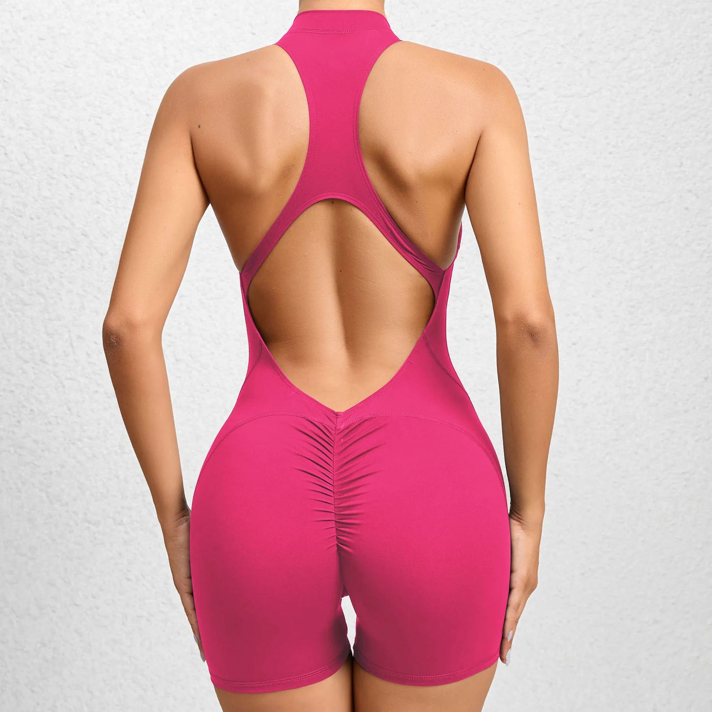 Kurzer Sport Overall, Bodysuit mit Reißverschluss