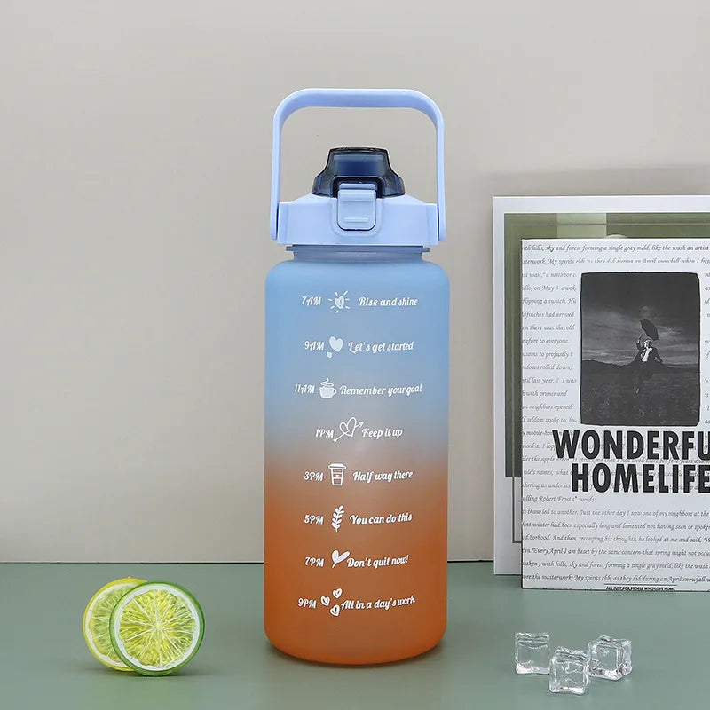 2L Fitnessflasche, Zeit Wasserflasche über den ganzen Tag