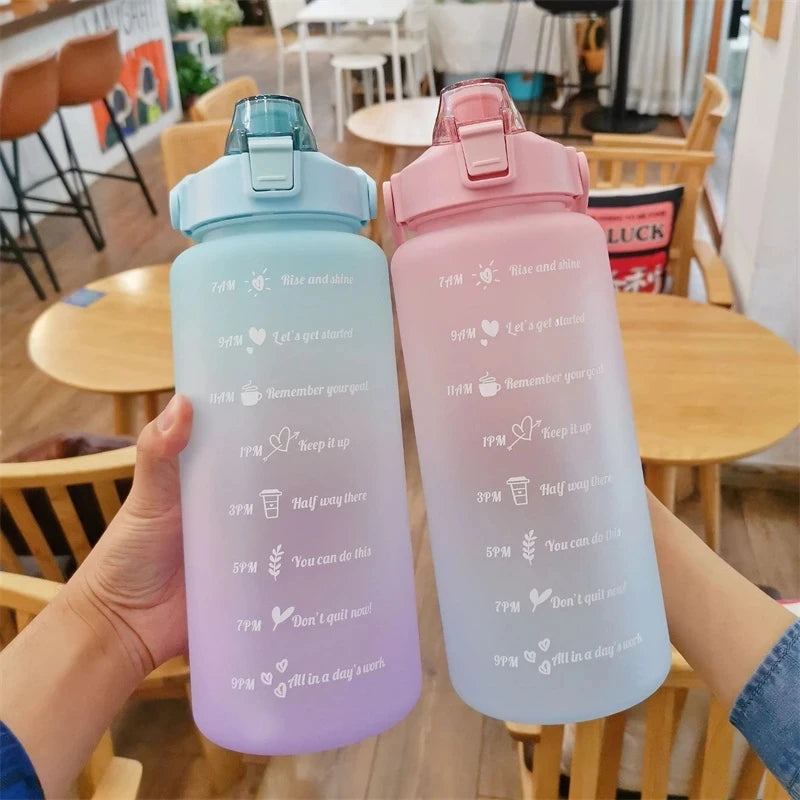 2L Fitnessflasche, Zeit Wasserflasche über den ganzen Tag