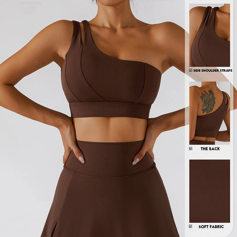 Sexy One-Shoulder Top, Fitness Tank Top