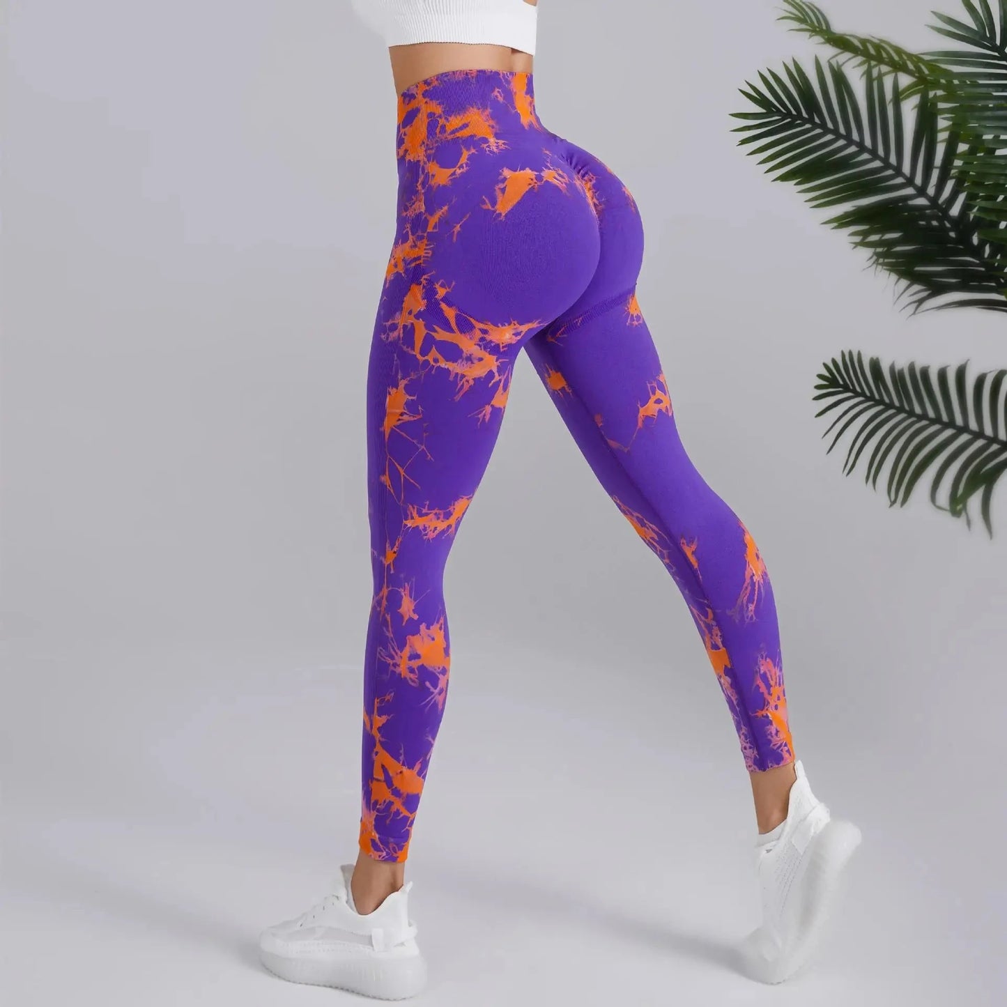 Verschieden-Farbige Push-Up Leggins, Fitness Bekleidung