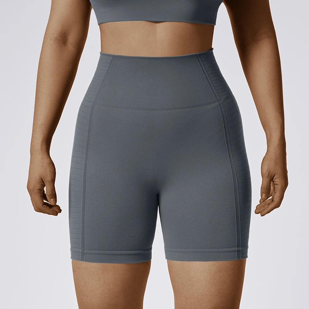 Nahtlose Fitness Shorts, Elastische Atmungsaktive Hüft-Lifting