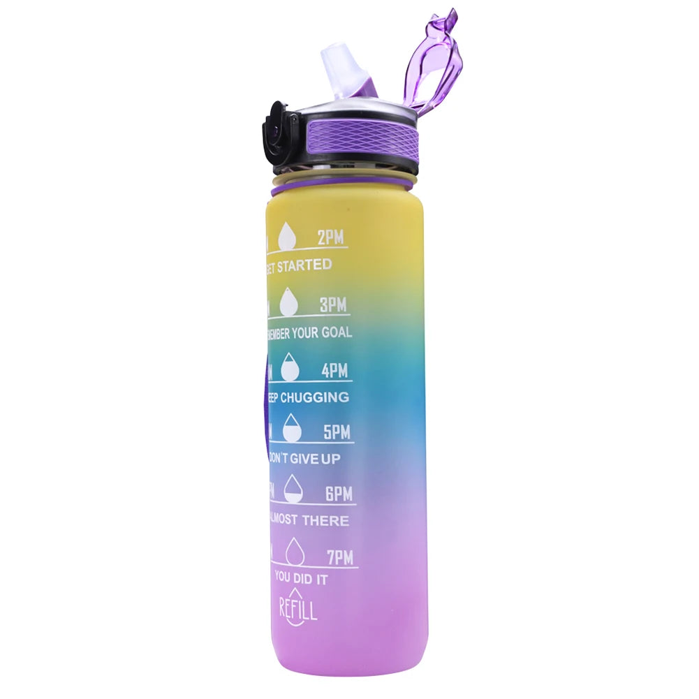 1L  Wasserflasche über den Tag, Sport, Fitnessflasche