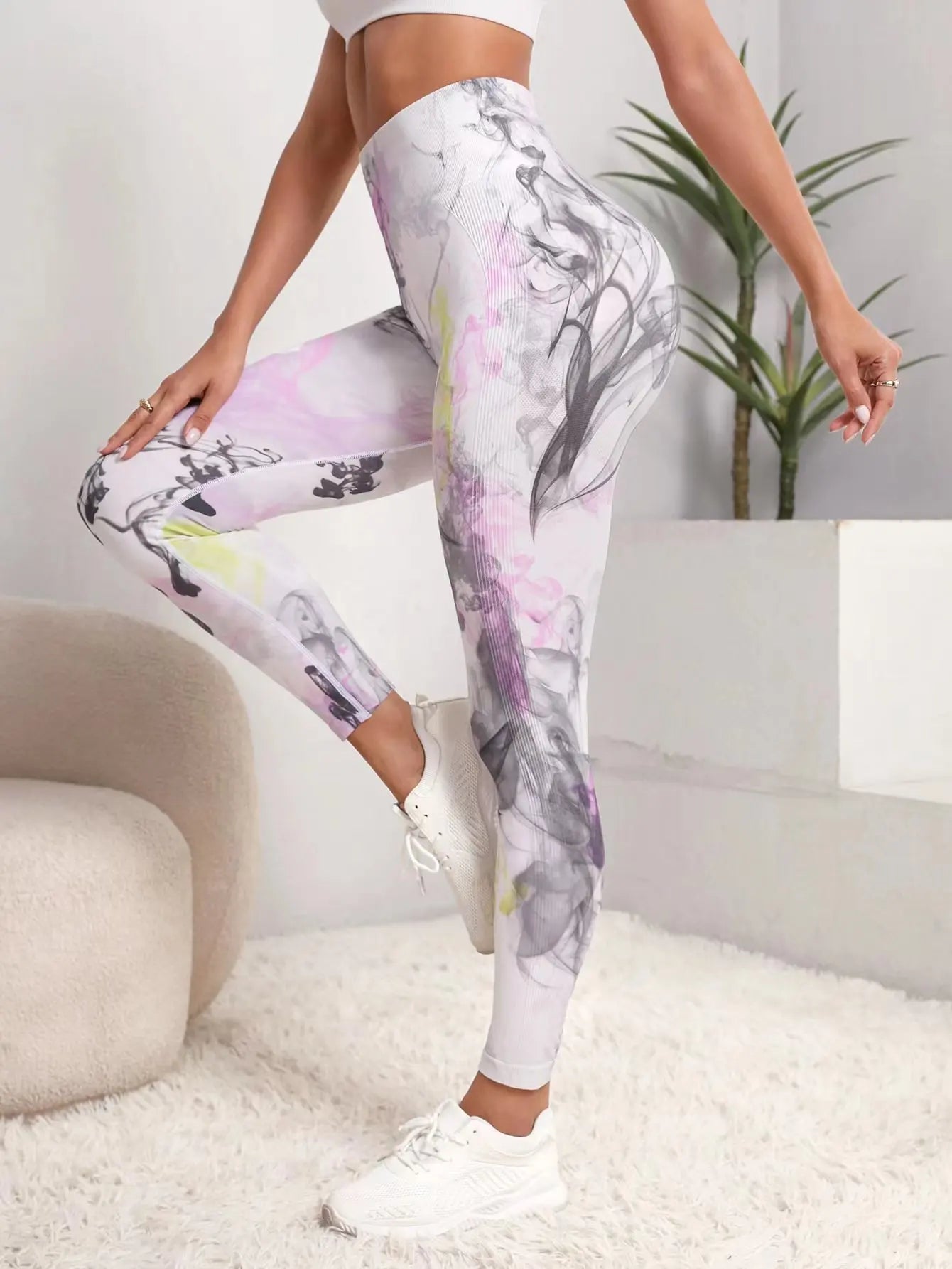 Verschieden-Farbige Push-Up Leggins, Fitness Bekleidung