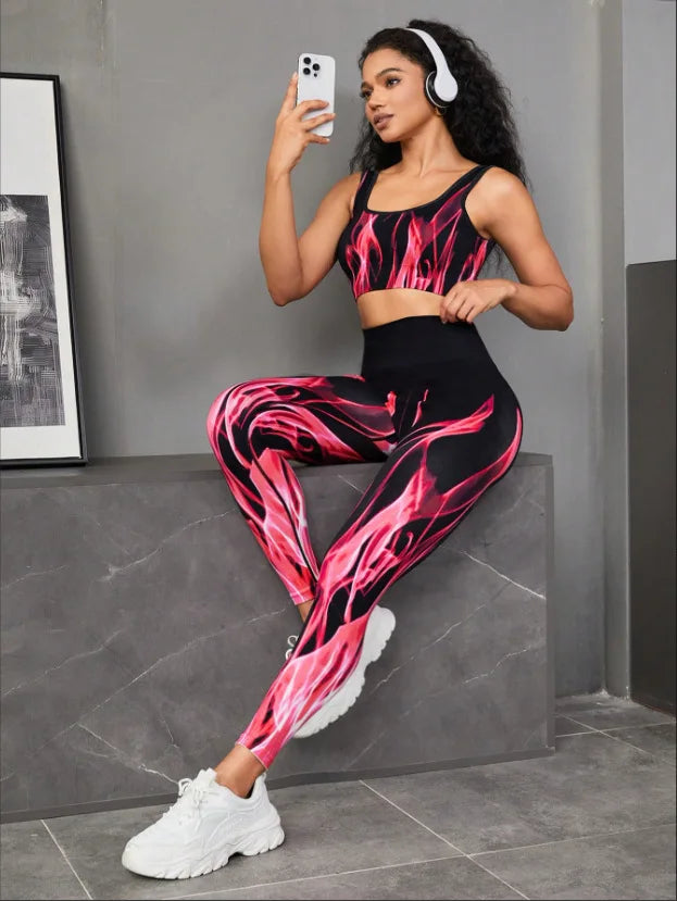 Nahtloser Zweiteiler, Push-Up Fitness Leggins