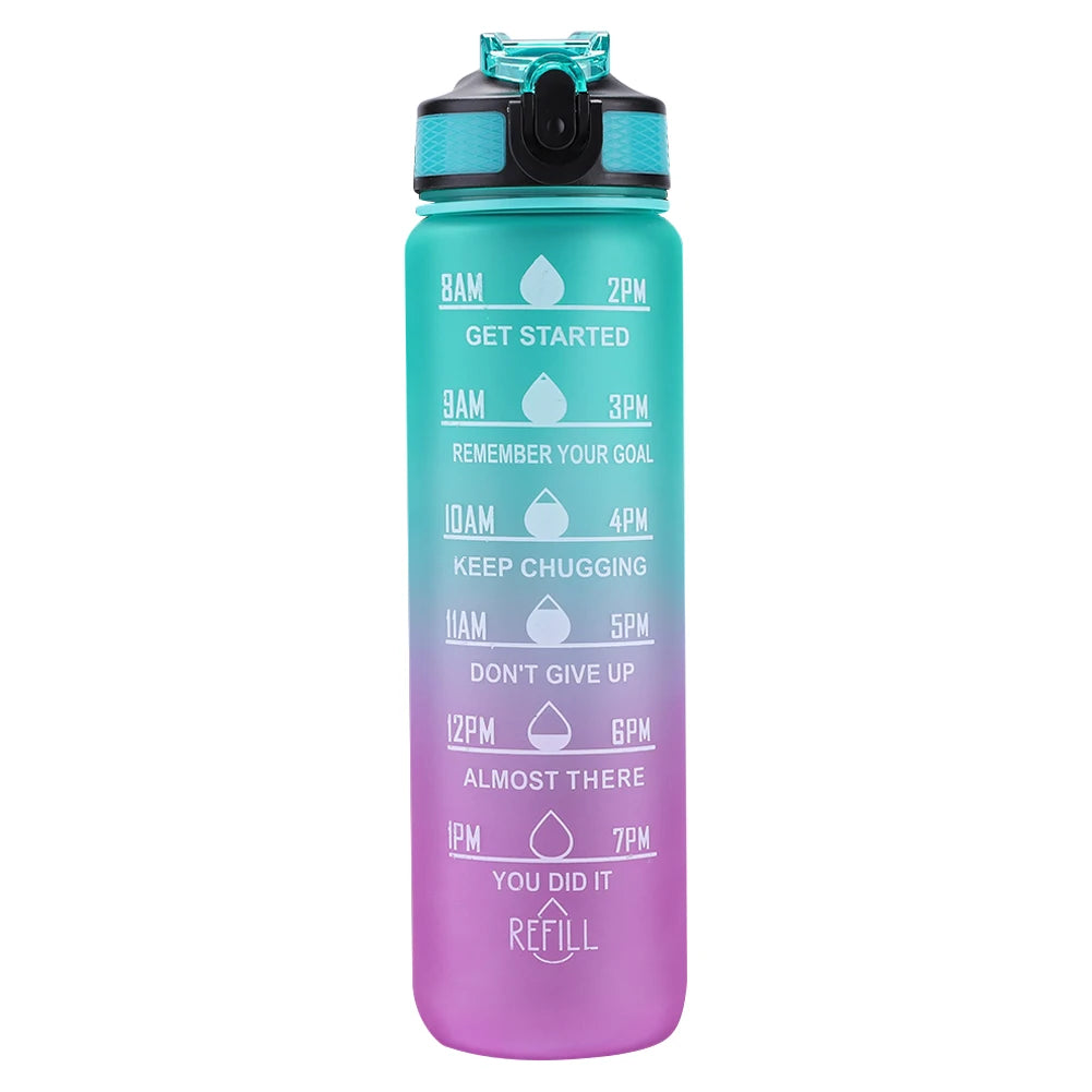 1L  Wasserflasche über den Tag, Sport, Fitnessflasche