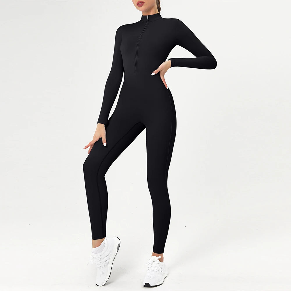 Workout Overall mit Reißverschluss, kurze Sportswear