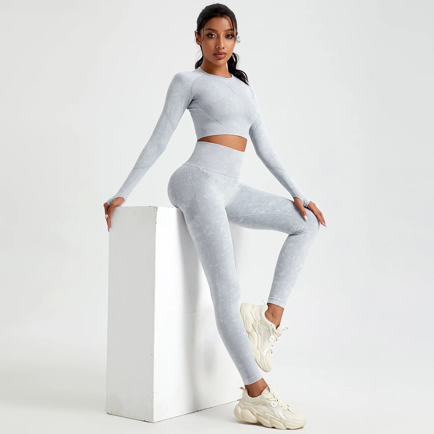 Activewear Sportbekleidung langarm, Zweiteiler, Stretch Leggins