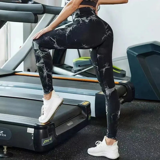 Nahtlose Fitness Leggins mit hoher Taille, elastische Fashion Leggins