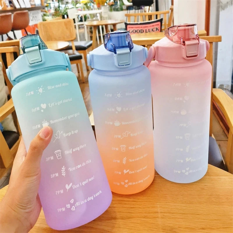 2L Fitnessflasche, Zeit Wasserflasche über den ganzen Tag