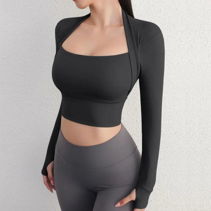 Fitness Oberteil, schnell trocknende Bluse, Langarm Top, Fashion