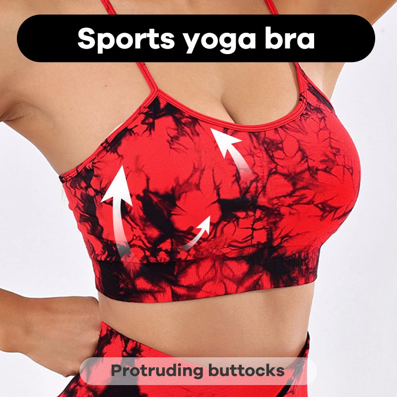 Nahtloses Yoga Shirt, Sport-BH mit einzigartigem Design