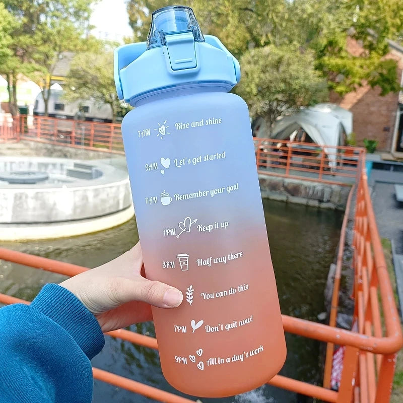 2L Fitnessflasche, Zeit Wasserflasche über den ganzen Tag