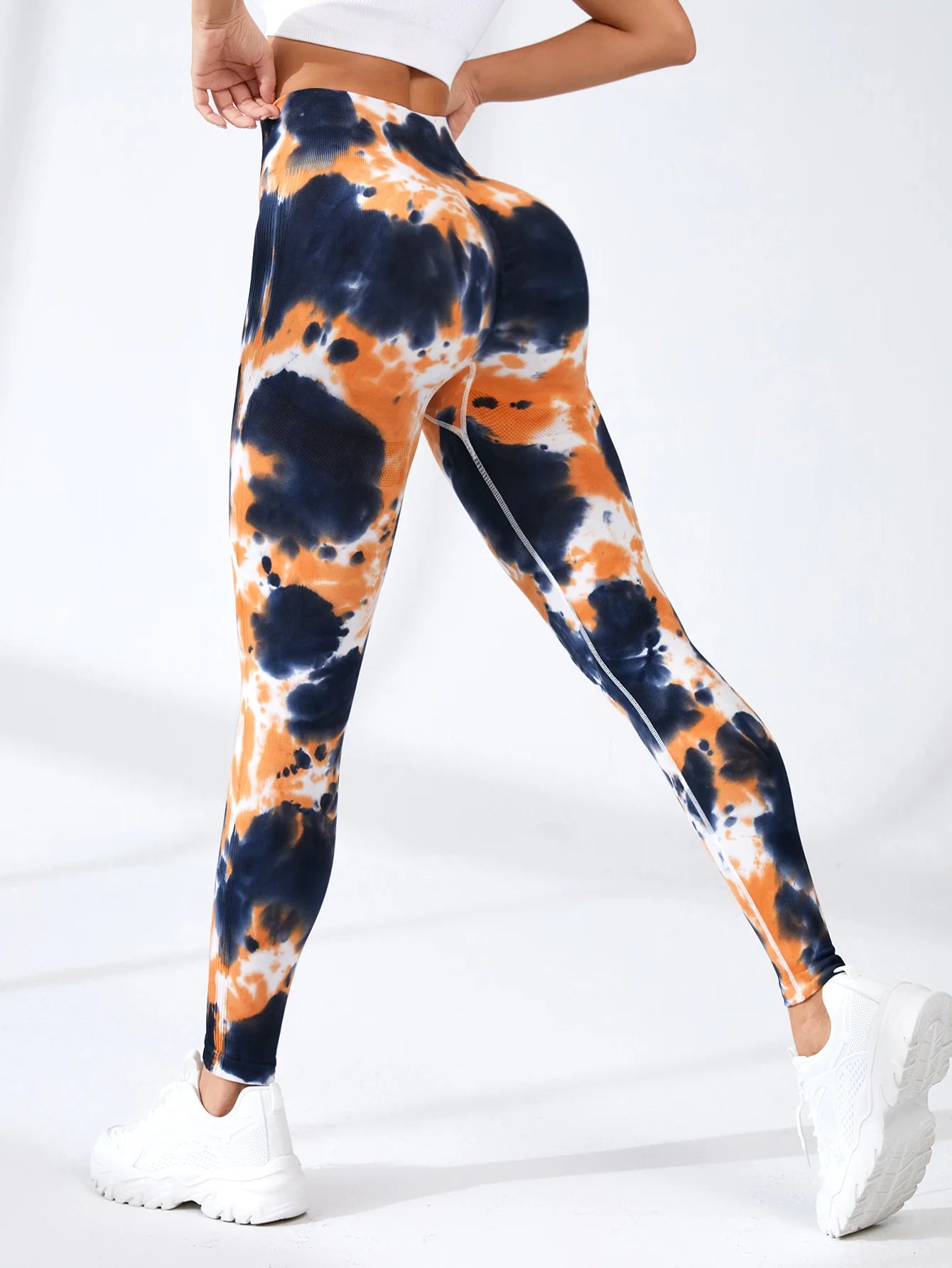 Verschieden-Farbige Push-Up Leggins, Fitness Bekleidung