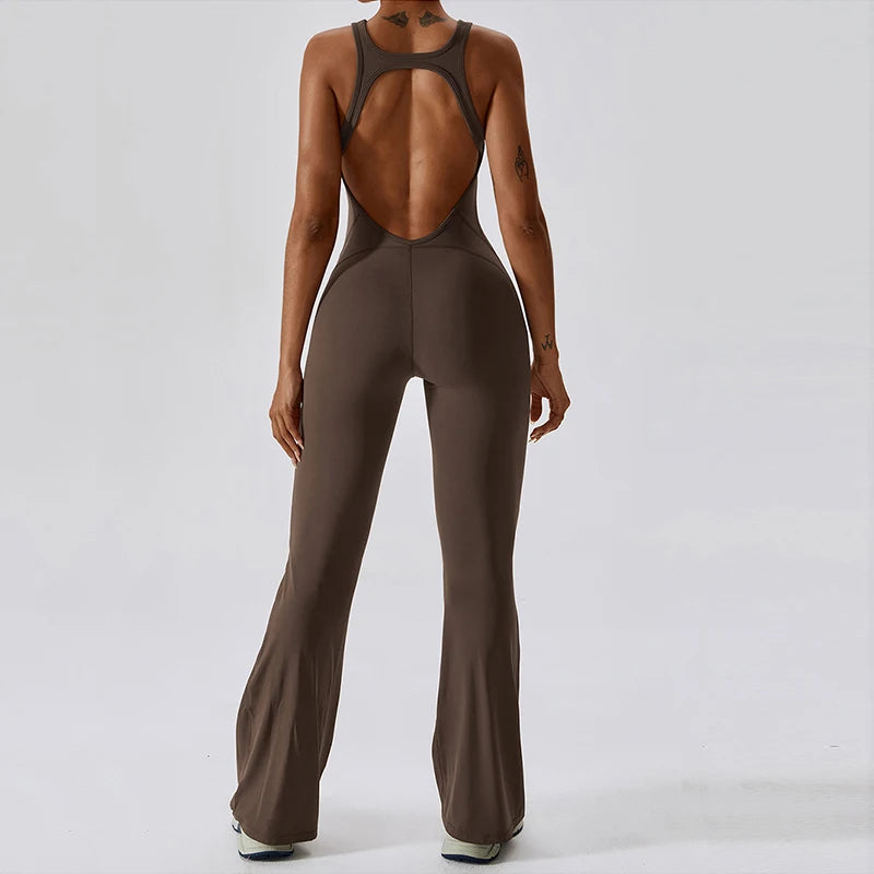 Sexy V-förmiger Jumpsuit, Workout Body