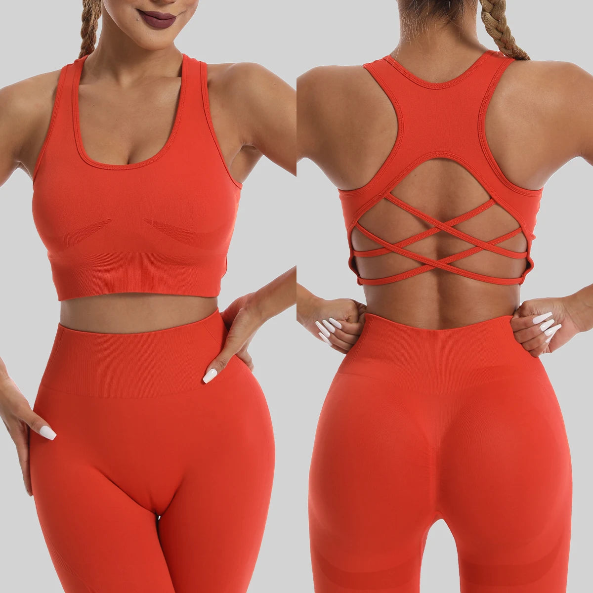 Nahtlose Leggins mit hoher Taille, Trainingsanzug