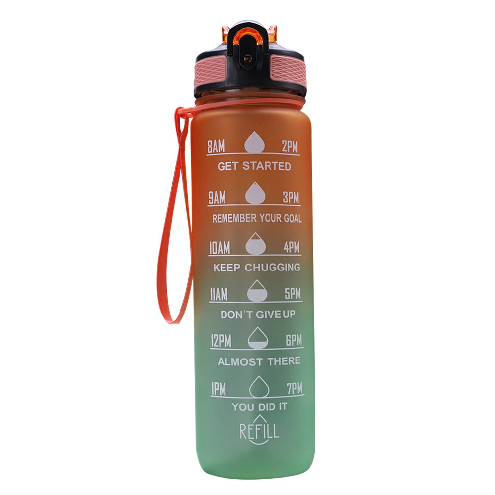 1L  Wasserflasche über den Tag, Sport, Fitnessflasche