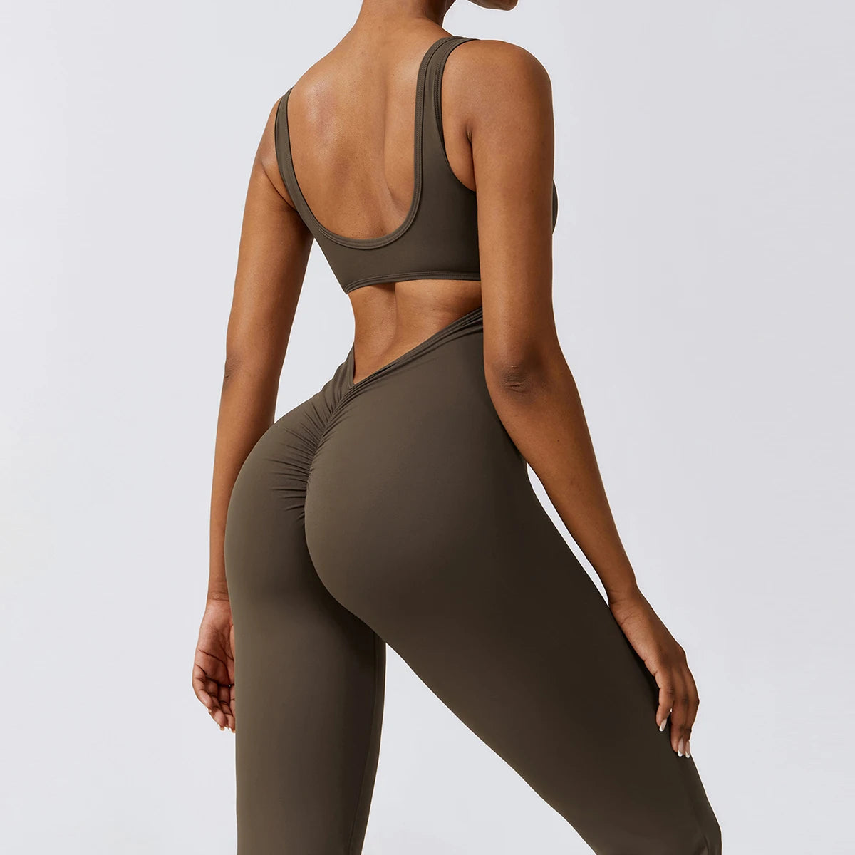 Sexy V-förmiger Jumpsuit, Workout Body