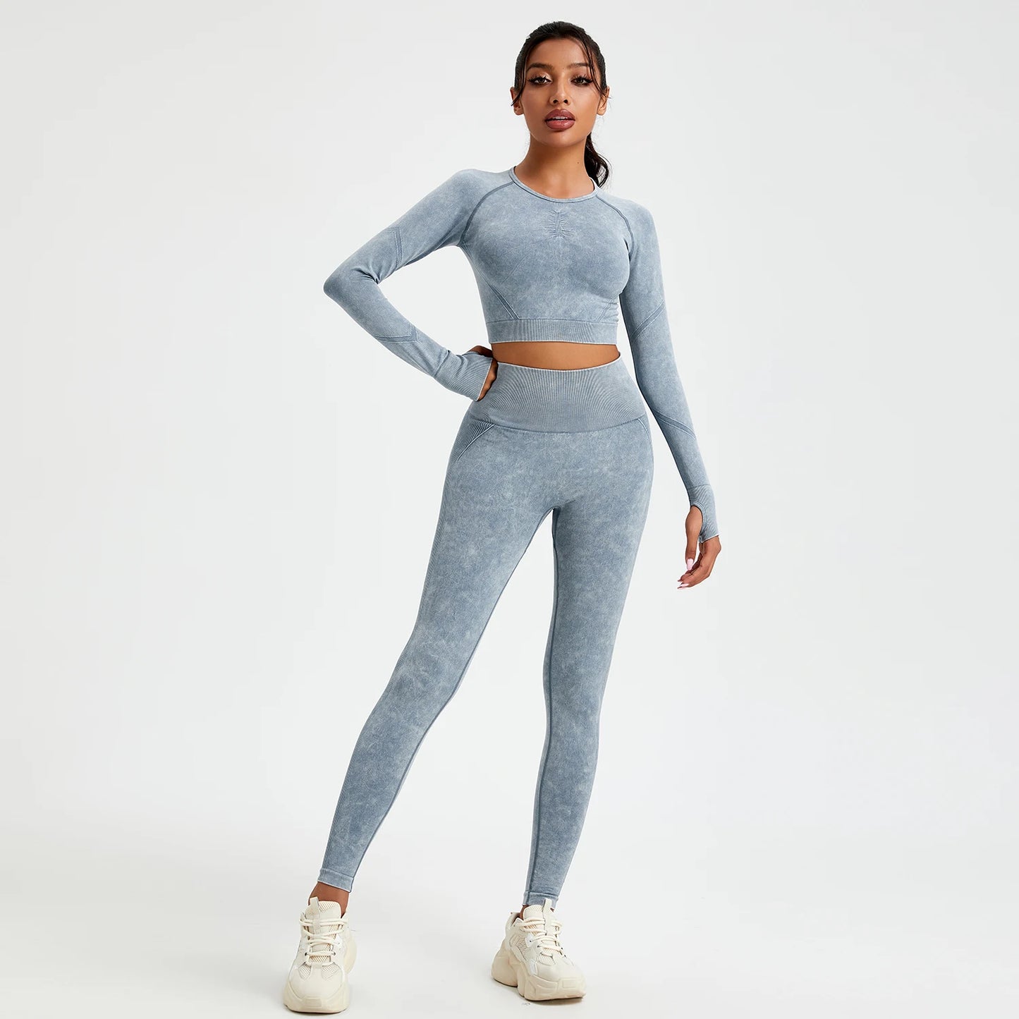 Activewear Sportbekleidung langarm, Zweiteiler, Stretch Leggins