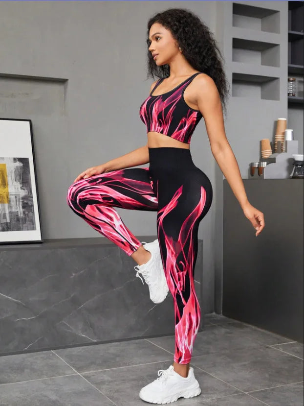 Nahtloser Zweiteiler, Push-Up Fitness Leggins