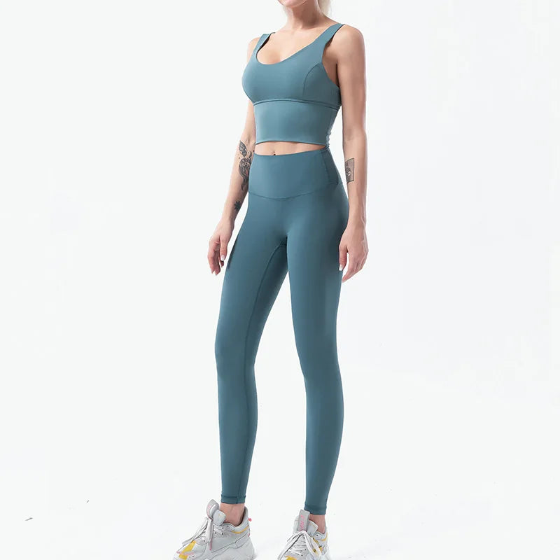 Yoga Sport-Set, Leggins mit hoher Taille